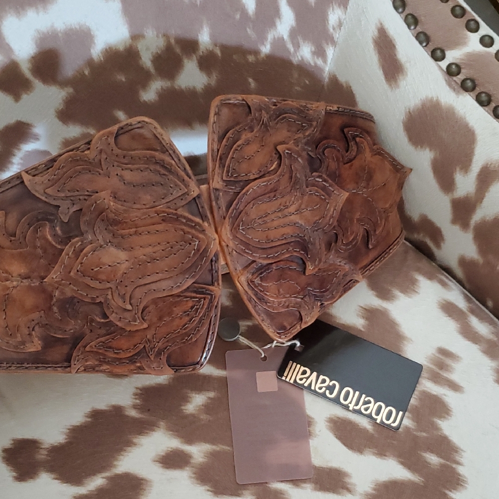 NWT Roberto Cavalli Layered Leather Western Chic Corset Belt